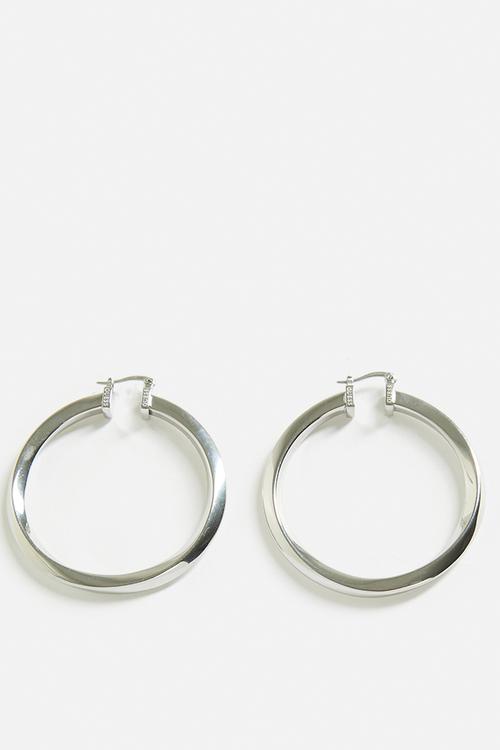 Hoops Don'T Lie 40Mm Plain Twisted Hoops Rh - Silver