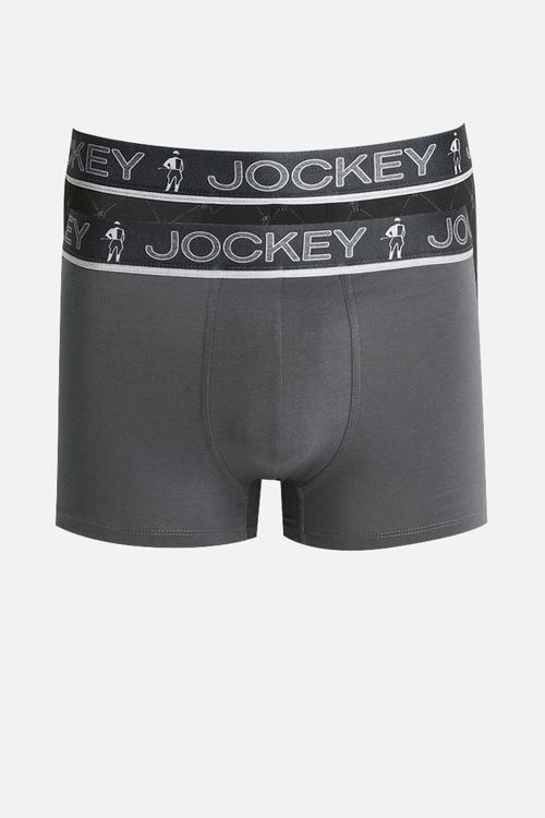 2 PACK JOCKEY SHORT TRUNK FANCY - Grey/Black Print
