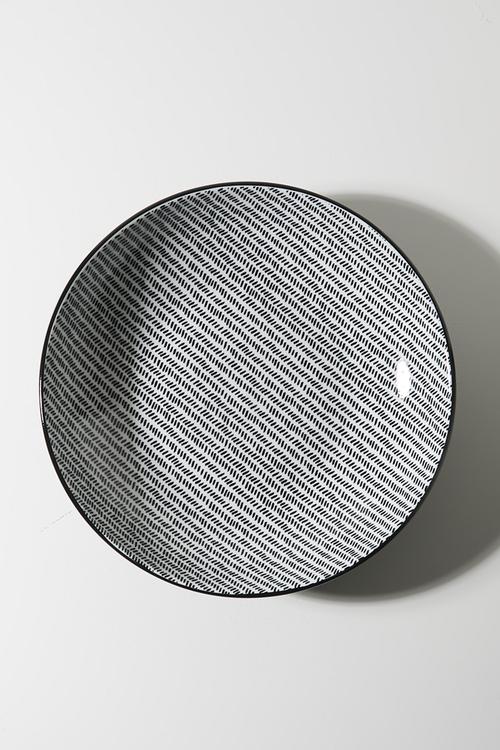 Printed serving bowl - Grey