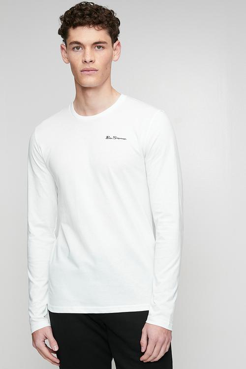 Essential Crew Neck Long sleeve Tee Shirt - White
