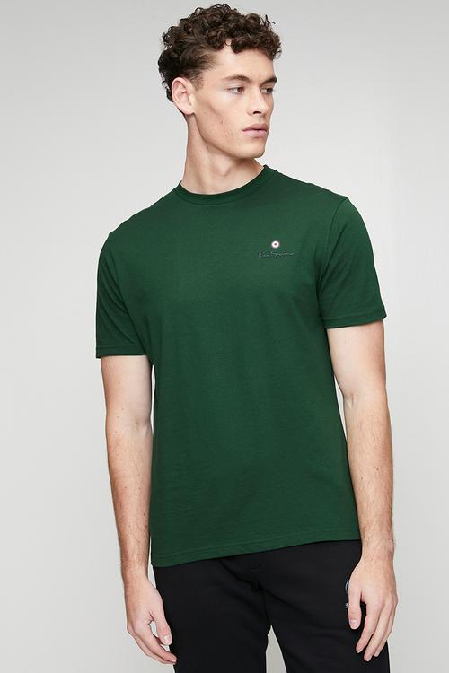 Essential Tar Print Crew Tee Shirt - College Green