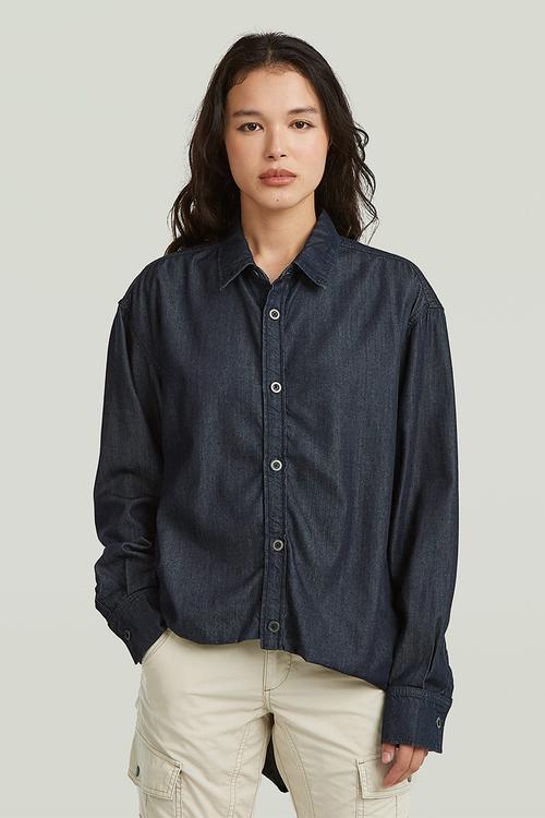 Tucked in relaxed shirt l\s wmn - rinsed