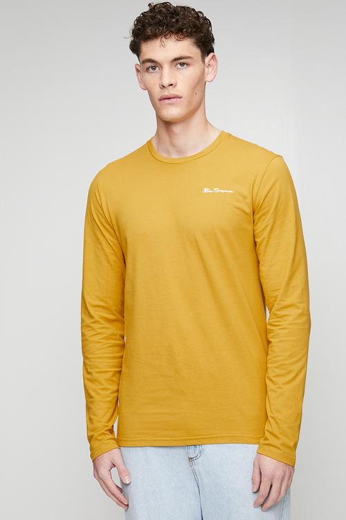 Essential Crew Neck Long sleeve Tee Shirt - Dijon