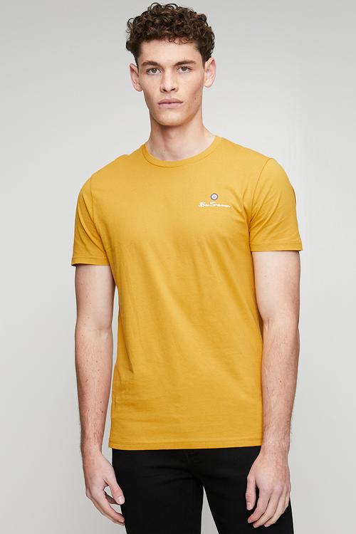Essential Tar Print Crew Tee Shirt - Dijon