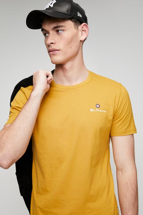 Essential Tar Print Crew Tee Shirt - Dijon