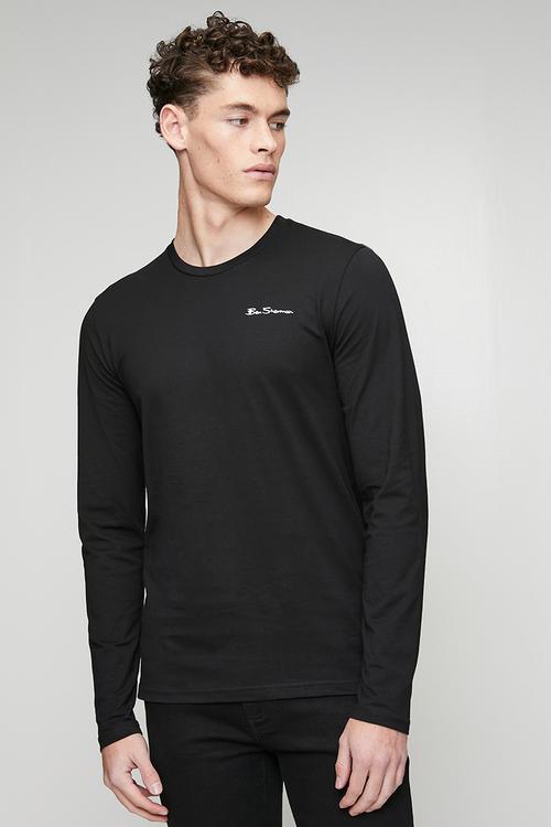 Essential Crew Neck Long sleeve Tee Shirt - Black