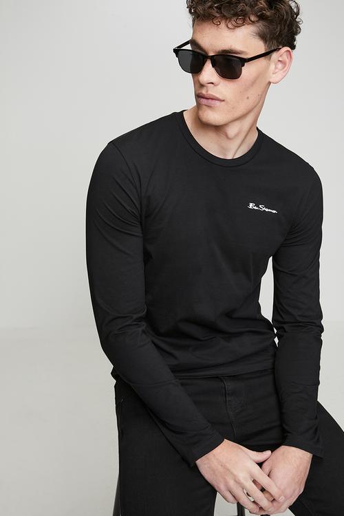 Essential Crew Neck Long sleeve Tee Shirt - Black