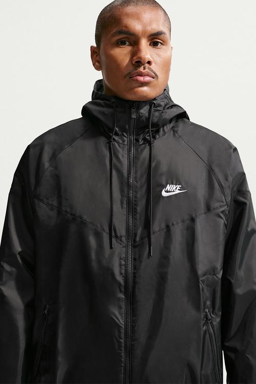 M nsw he wr hooded woven jacket - black & white