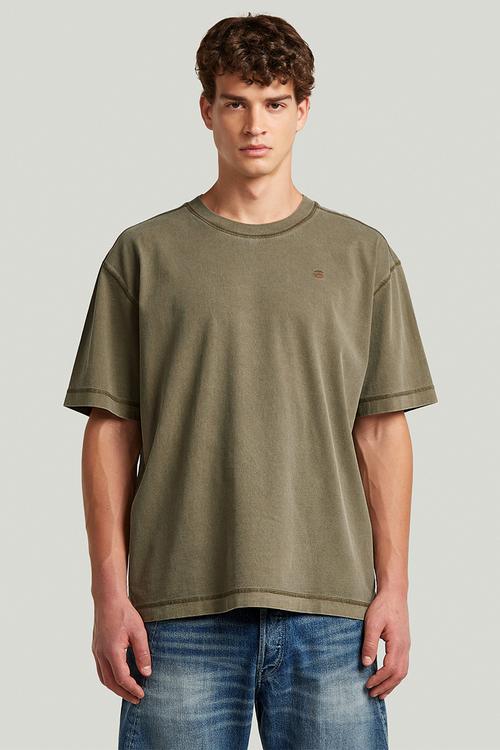 Unit Washed Relaxed R T Short Sleeve - Dark Khaki 
