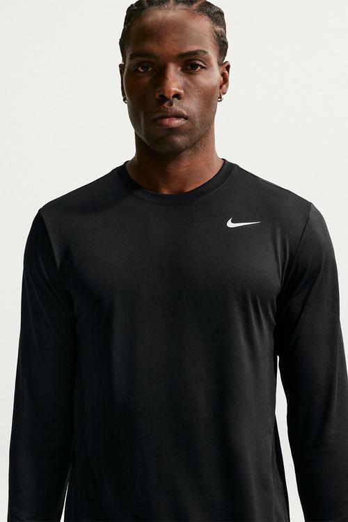 Dri-FIT Legend Long-Sleeve Fitness Top - Black/Matte Silver