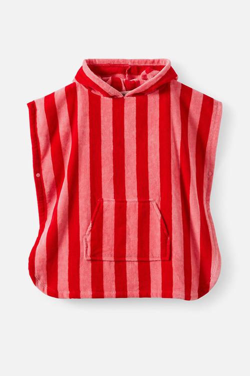 Kids Hooded Towel - Sunkissed/Varsity Red Bold Stripe