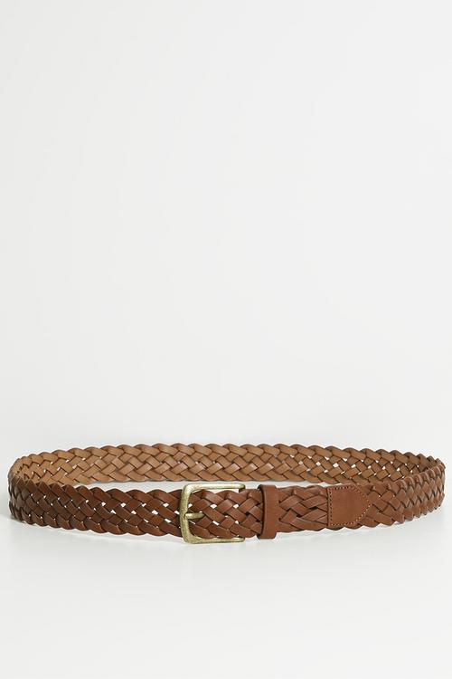 Braided Belt - Brown/Burnished Gold