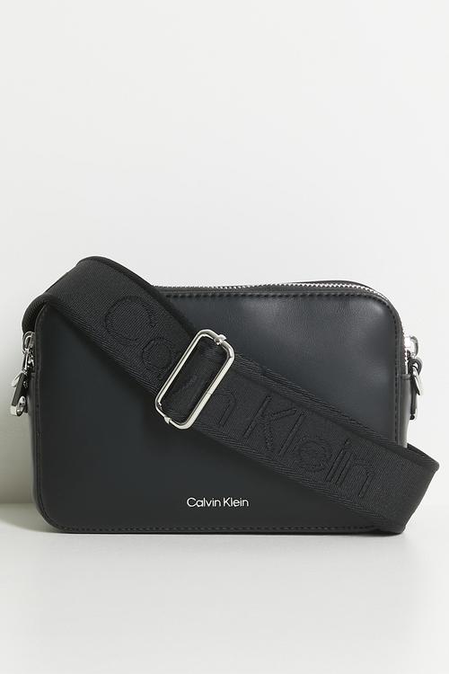 Webbing double strap camera bag - black / old silver