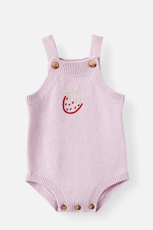 Organic Knit Bubbysuit - Thistle/Berries