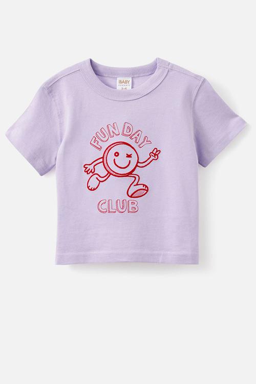 Bobbi Short Sleeve Graphic Tee - Vintage Lilac/Fun Day Club