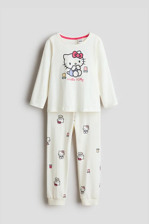Jersey pyjamas - cream/hello kitty