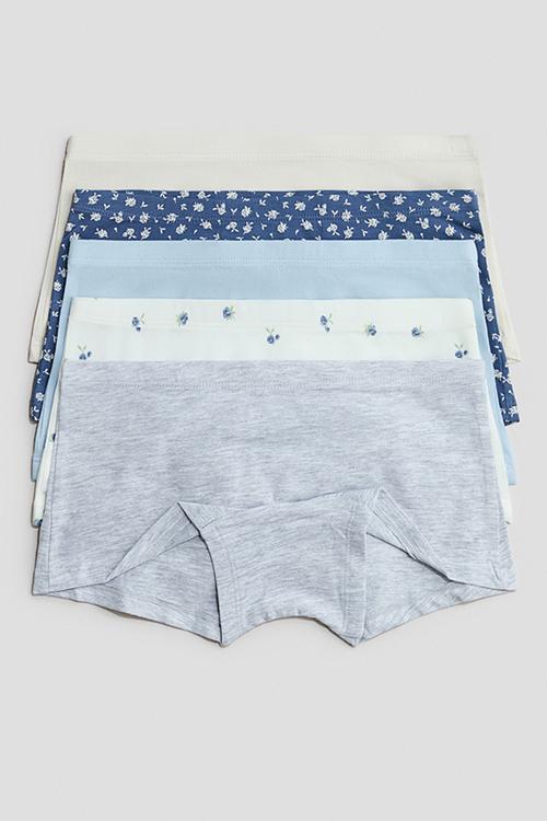 5-Pack cotton boxers - blue/floral