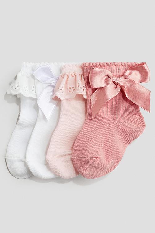 4-Pack socks - light pink/white