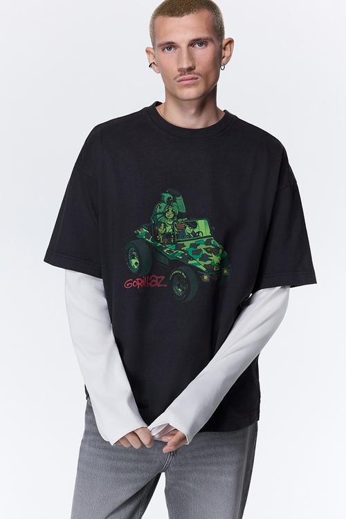 Oversized fit T-shirt - black/gorillaz