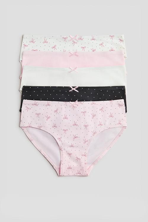 5-Pack cotton briefs - light pink/bows