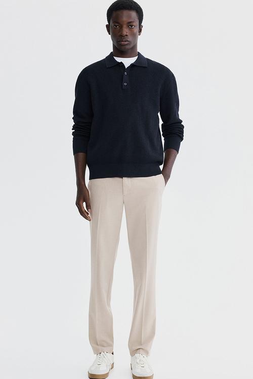 Slim fit tailored trousers - beige