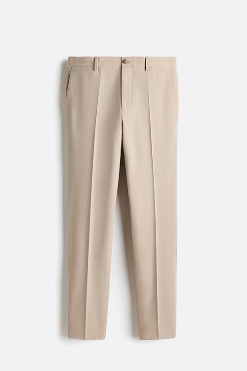 Slim fit tailored trousers - beige