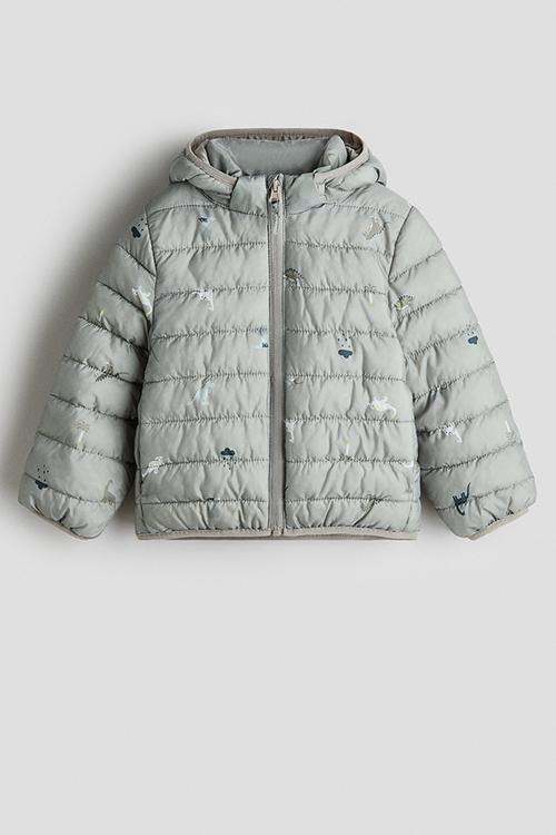 Water-repellent padded jacket - light green/dinosaurs