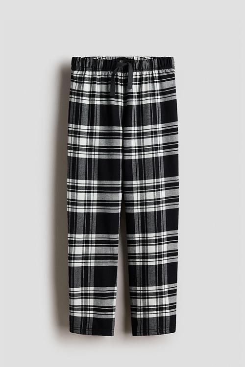 Cotton pyjama bottoms - black/checked