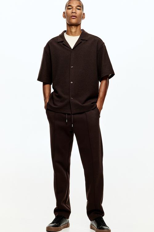 Regular fit tailored joggers - dark brown