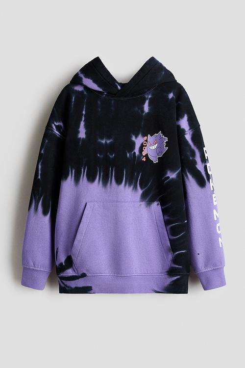 Printed hoodie - purple/pokemon