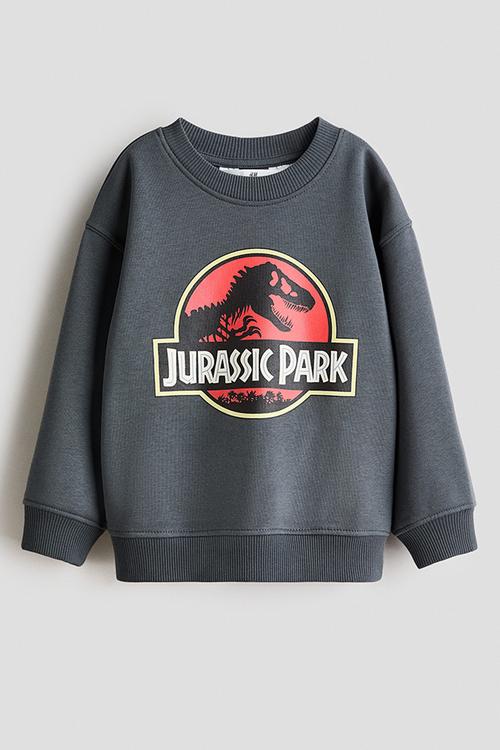 Printed sweatshirt - dark grey/jurassic world