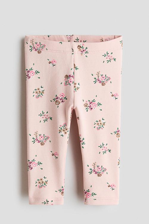 Brushed-inside leggings - light pink/floral