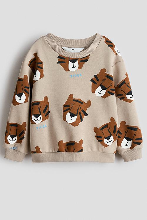 Printed sweatshirt - beige/tigers