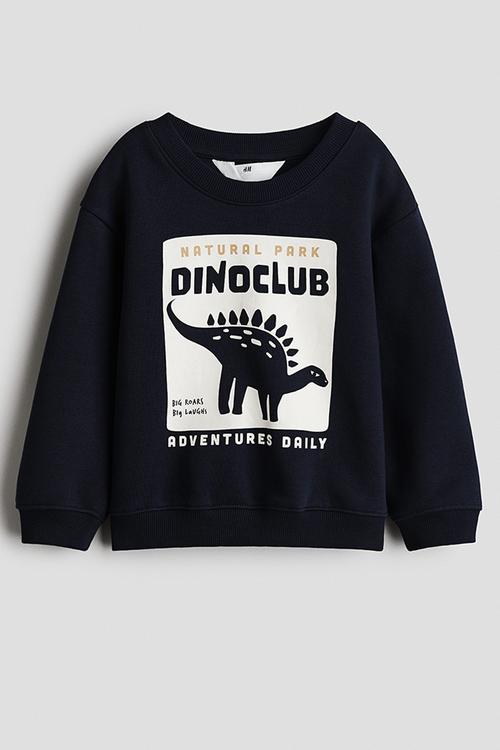 Printed sweatshirt - navy blue/dinosaur