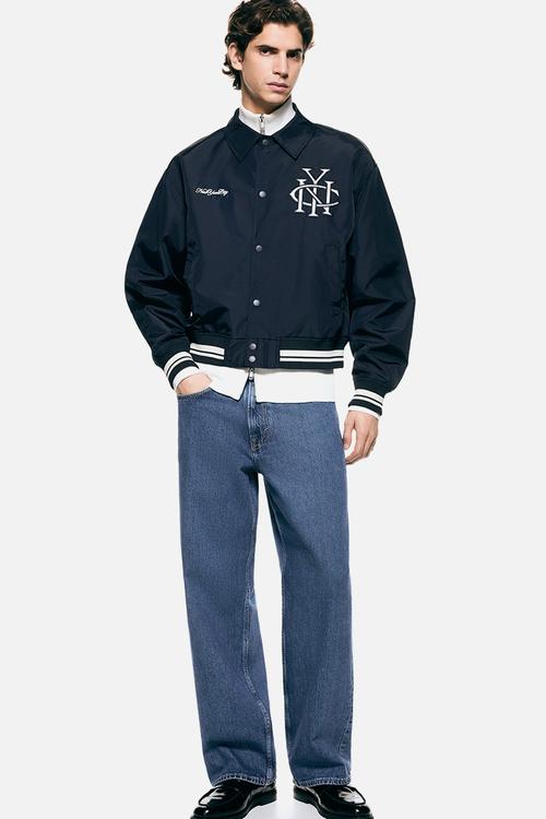 Baseball jacket - navy blue/nyc