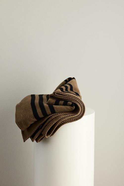 Patterned blanket - dark beige