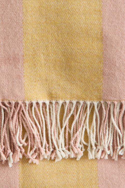 Jacquard-weave blanket - light pink/checked