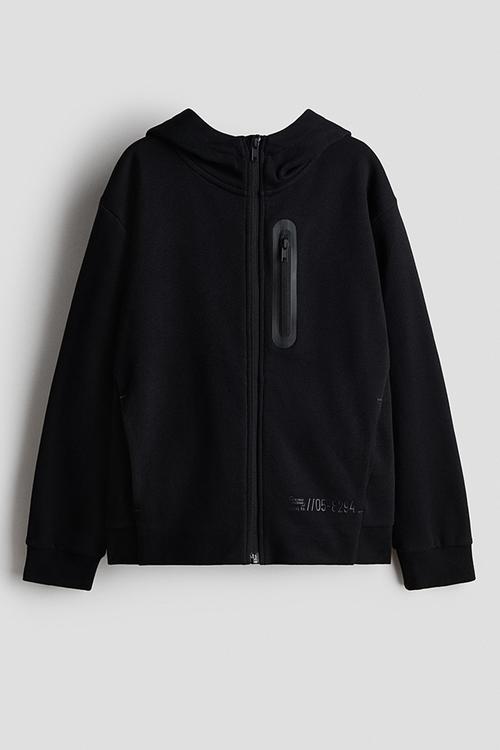 Zip-through hoodie - black