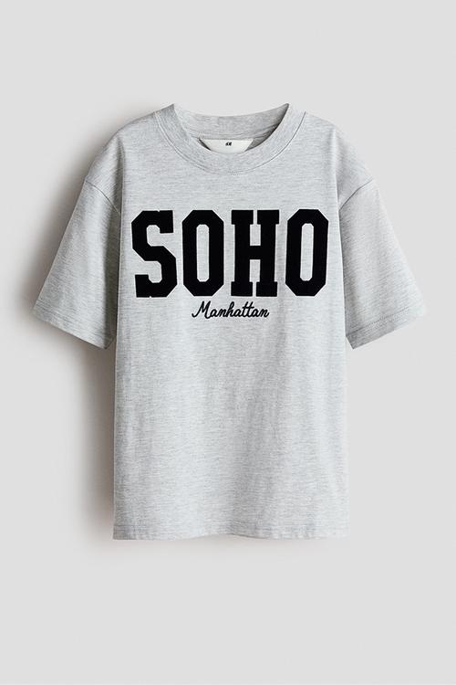 Loose-fit printed T-shirt - light grey/soho