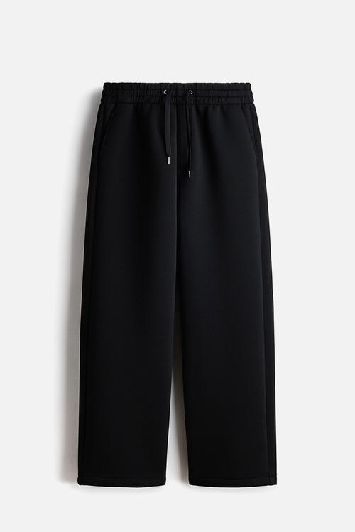 Relaxed fit scuba joggers - black