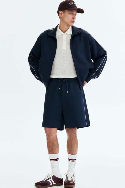 Relaxed fit shorts - dark blue/white
