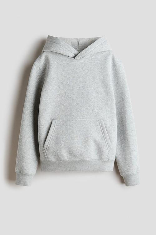 Brushed-inside hoodie - light grey marl