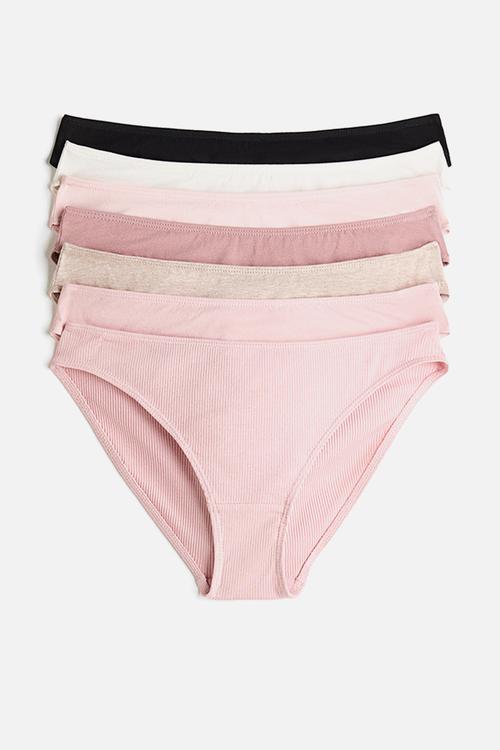 7-Pack cotton briefs - light pink/light beige marl