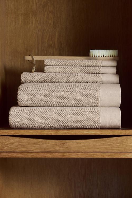 Cotton terry bath sheet - light beige