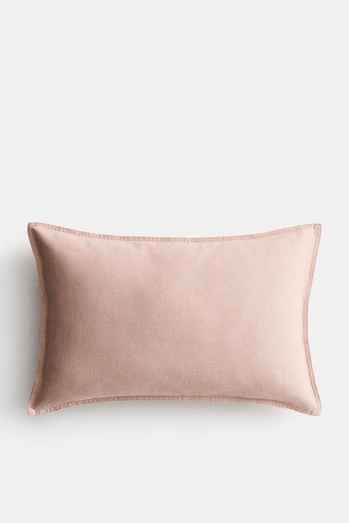 Linen-blend cushion cover - light dusty pink