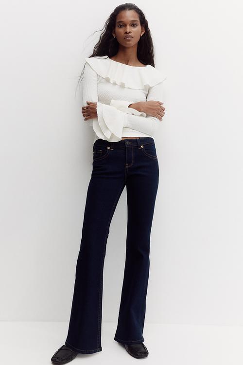 Flared low jeans - dark denim blue