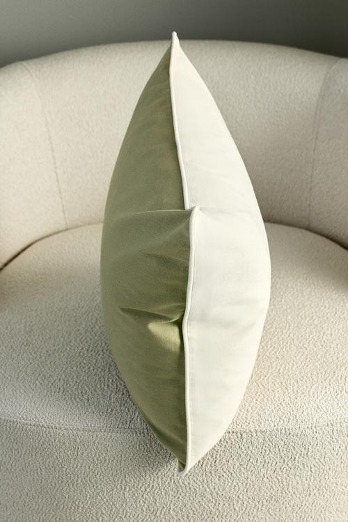 Canvas cushion cover - light khaki green