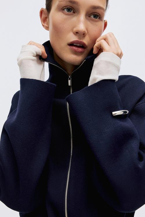 Zip-through cardigan - navy blue