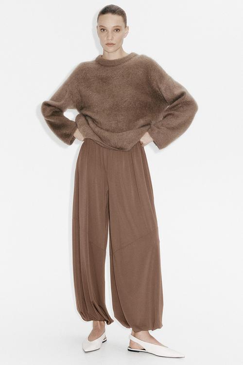 Balloon-leg trousers - brown