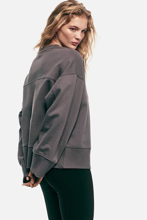 Oversized cotton sweatshirt - dark grey
